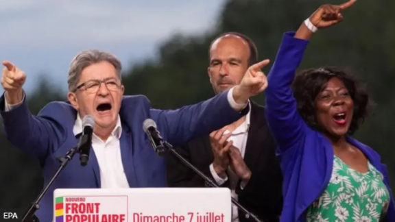 Elecciones en Francia: La estrategia de Macron y la izquierda funciona y la derecha de Le Pen es desplazada al tercer lugar Melenchon 3